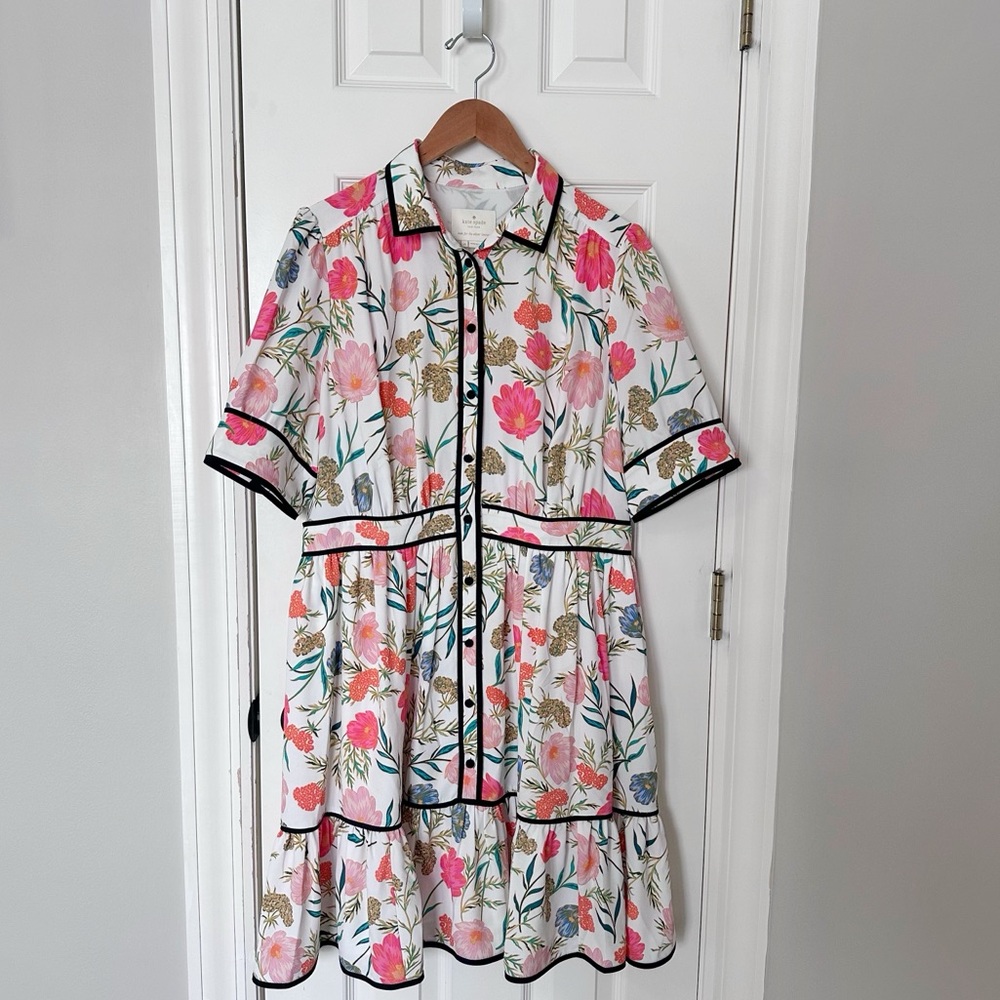 Kate Spade Picnic Perfect Blossom Fluid Shirtdress, size 14 - Picture 3 of 9